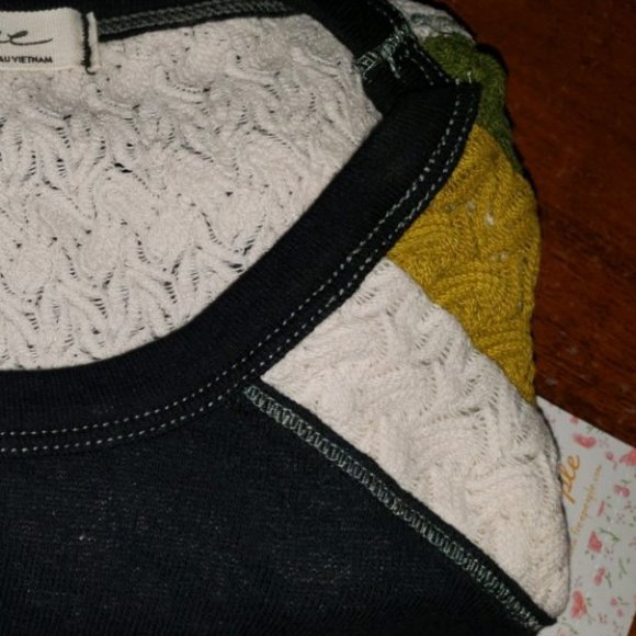 FREE PEOPLE Retro Black Combo Rainbow Top - Picture 4 of 8